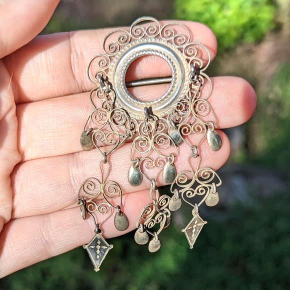 Antique Silver Solje Wedding Brooch w Tube Hinge C Clasp Marked SC 88 Mid 19th C - Picture 11 of 11